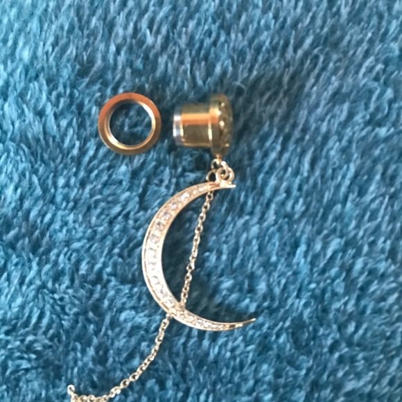 Gorgeous sparkly dangle earring plugs 00g 10mm - Picture 4 of 4